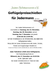 Bild 0 von Geflügelpreisschießen für Jedermann gibt es dieses Jahr wieder