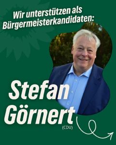 Bild 0 von Grüne kündigen Unterstützung für CDU-Bürgermeisterkandidaten an